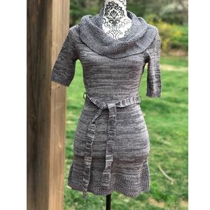 MUDD Juniors Sweater Dress in Marlee gray & white